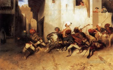  Alexandre Oil Painting - La pattuglia turca Alexandre Gabriel Decamps Orientalist